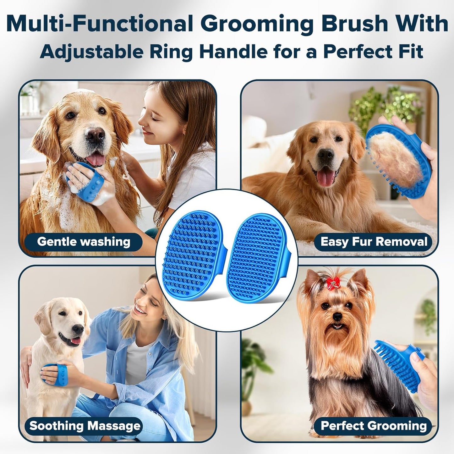 6PCS Pet Grooming Kit for Dogs,Cats | Dog Washing Gloves | Dog Bath Gloves