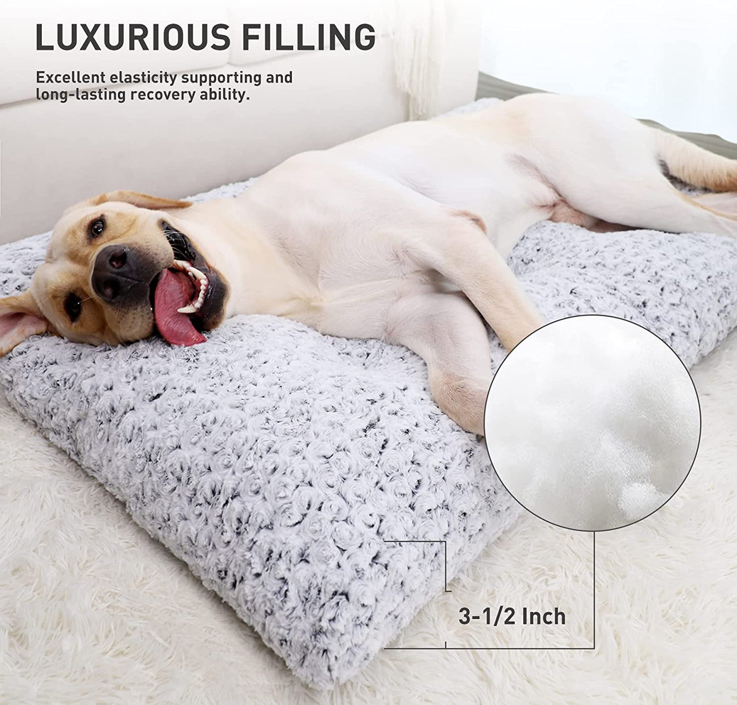 Washable Dog Bed Deluxe Plush Dog Crate Beds