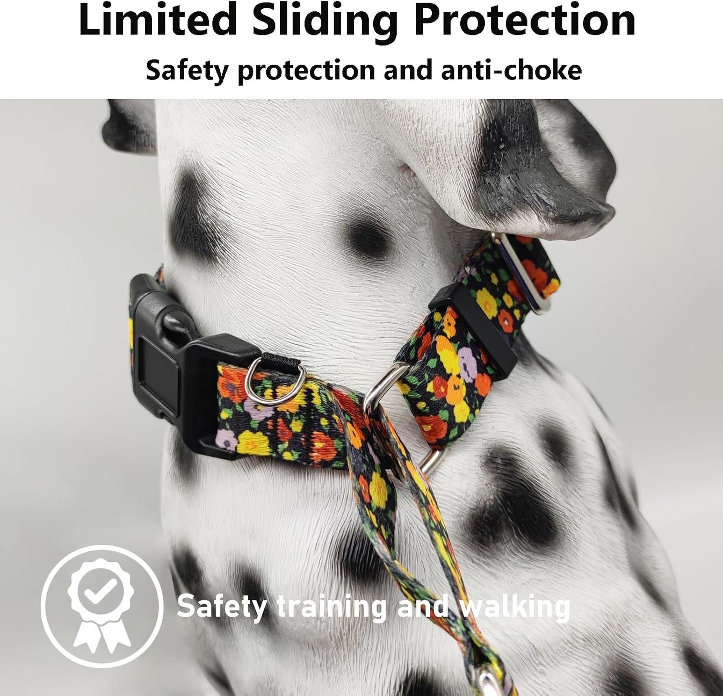 Martingale Collar for Dogs with Buckle Adjustable Nylon Limited Slip Training Dog Collars