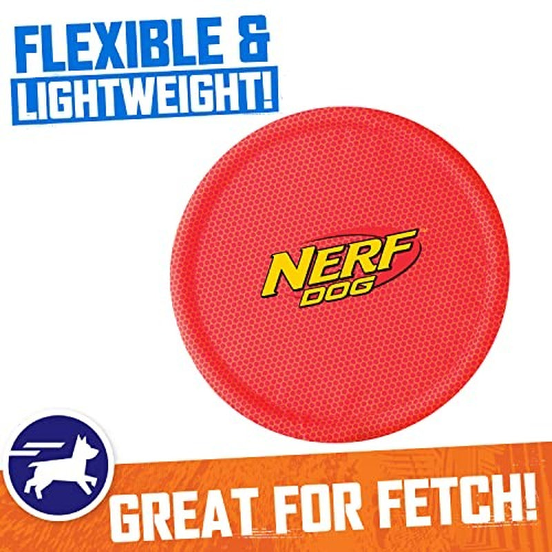 Nerf Dog Nylon Flyer Dog Toy, Frisbee, Lightweight, Durable and Water Resistant,