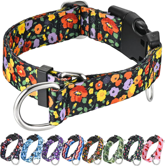 Martingale Collar for Dogs with Buckle Adjustable Nylon Limited Slip Training Dog Collars