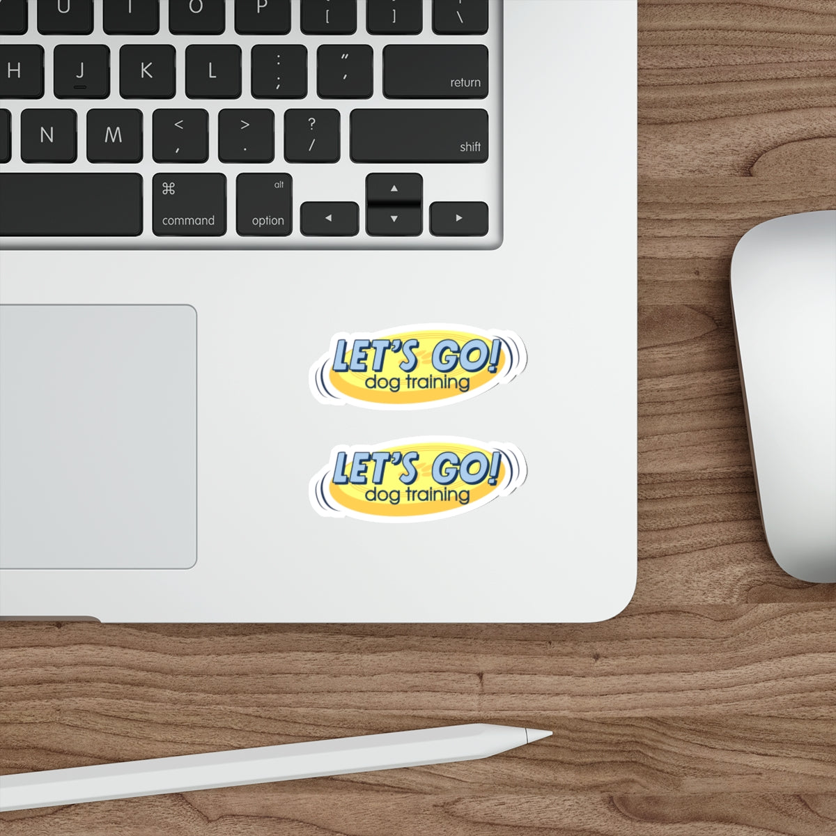 Two "Let's Go Dog Training" Die Cut Stickers