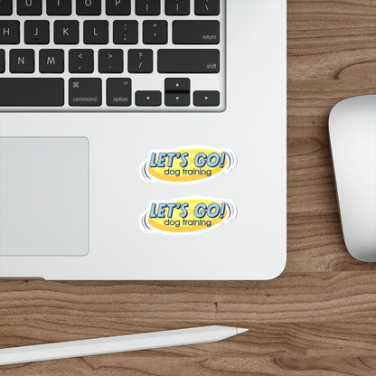 Two "Let's Go Dog Training" Die Cut Stickers