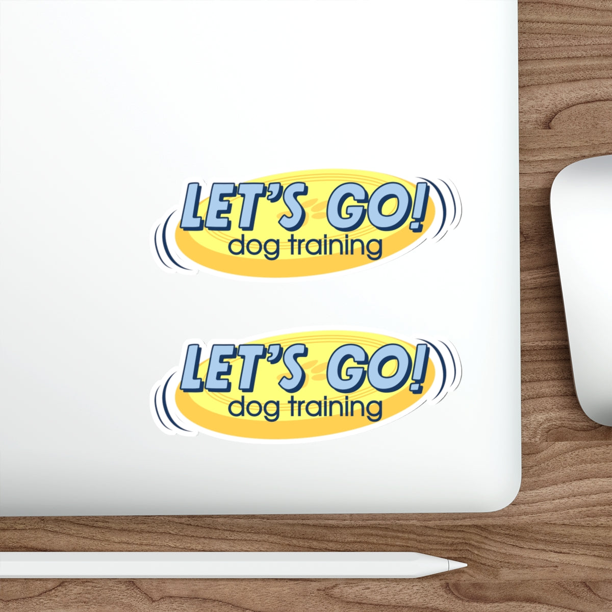 Two "Let's Go Dog Training" Die Cut Stickers