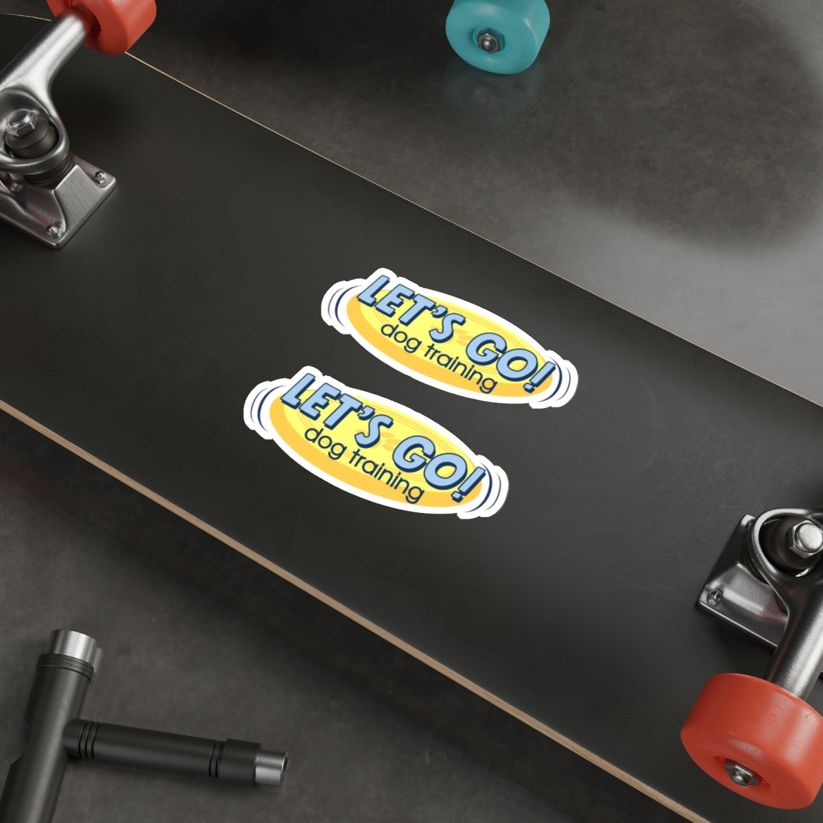 Two "Let's Go Dog Training" Die Cut Stickers