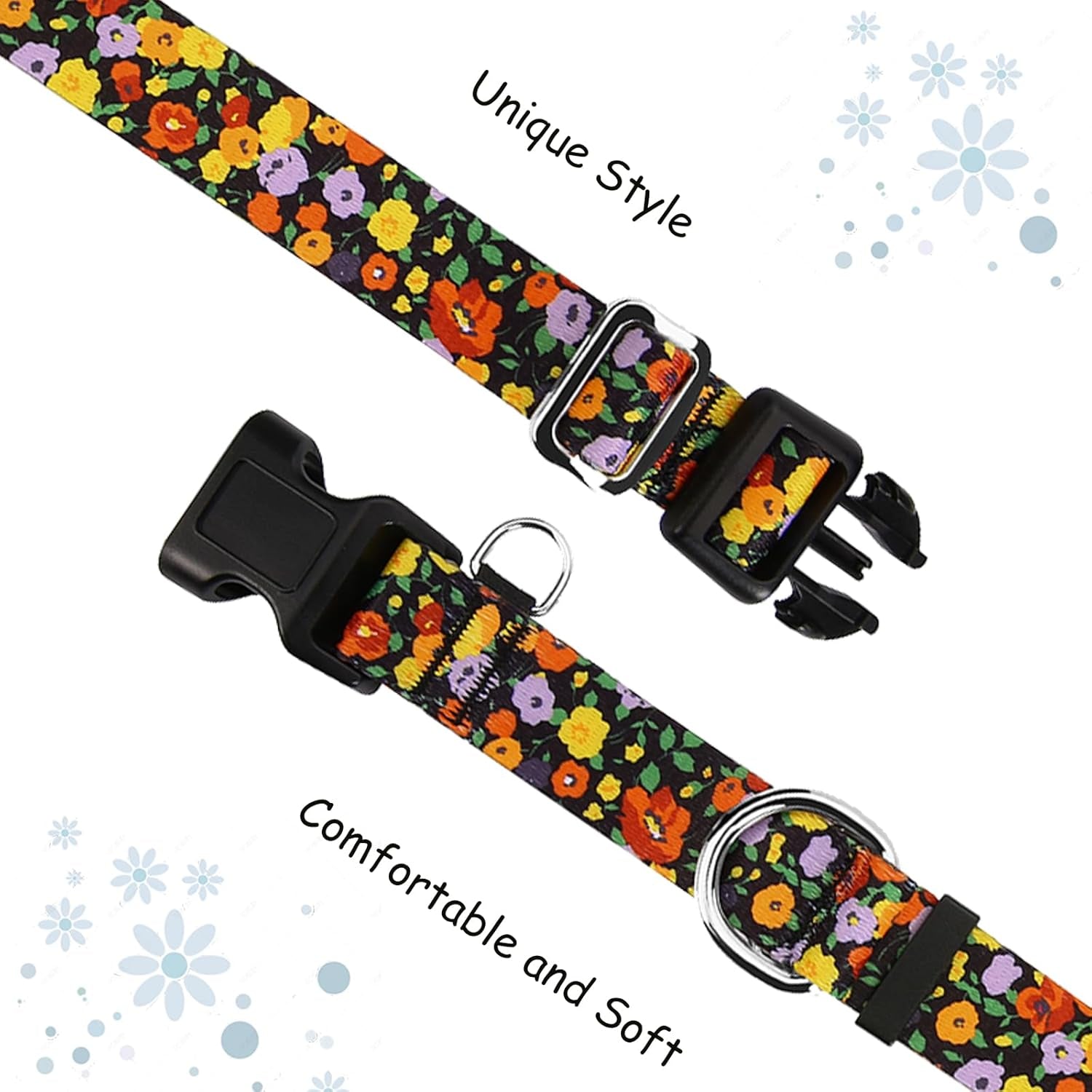 Martingale Collar for Dogs with Buckle Adjustable Nylon Limited Slip Training Dog Collars