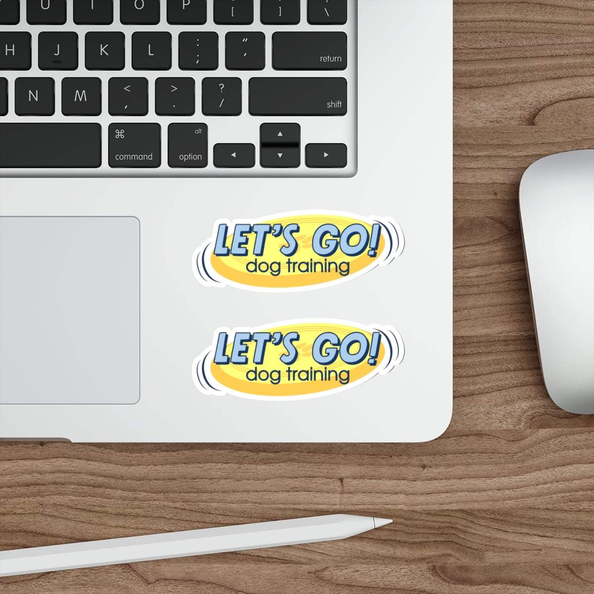 Two "Let's Go Dog Training" Die Cut Stickers