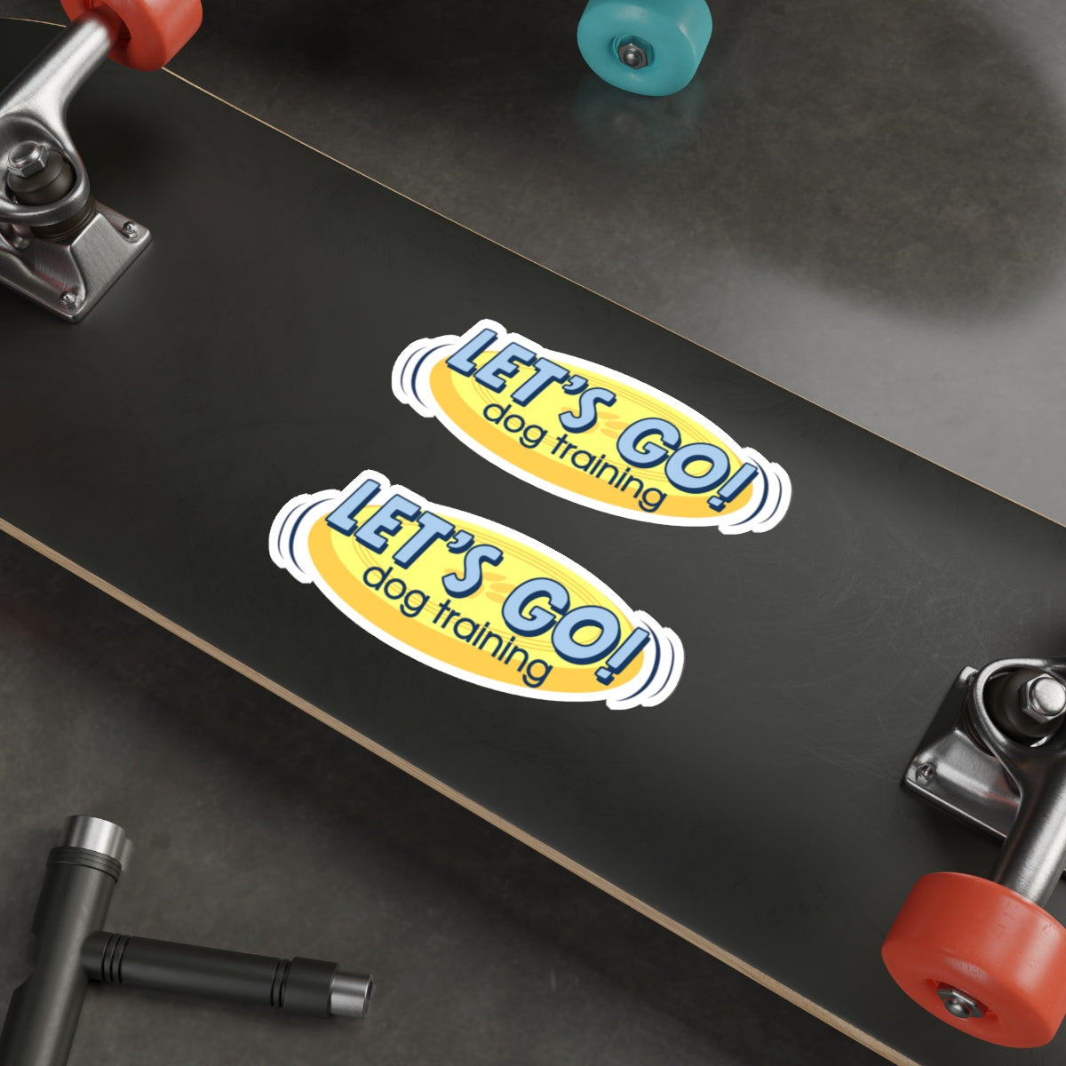 Two "Let's Go Dog Training" Die Cut Stickers