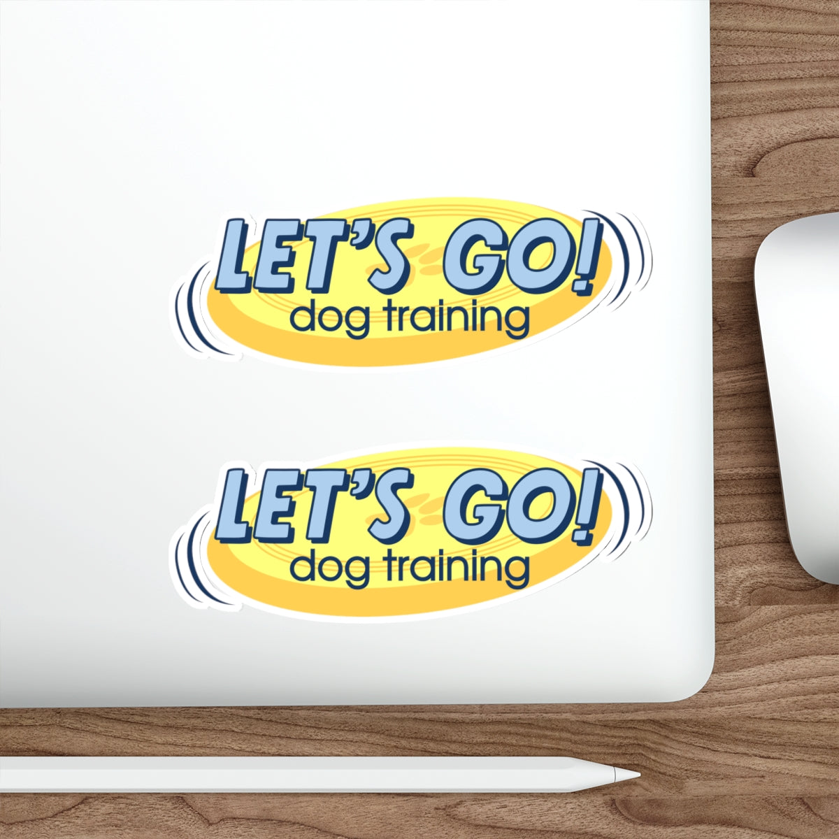 Two "Let's Go Dog Training" Die Cut Stickers