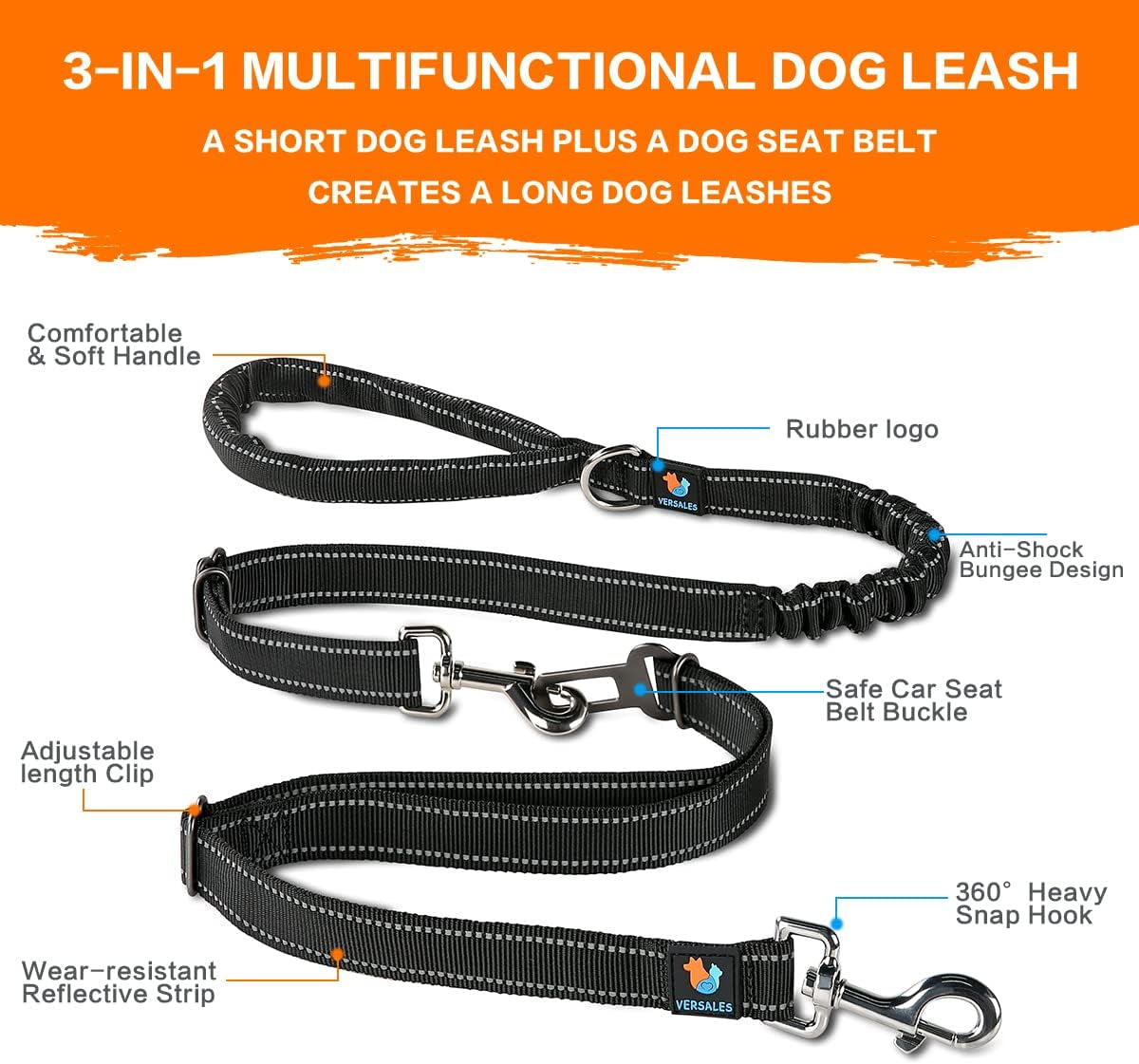 Dog Leash, 6 FT Dog Leash for Large Dogs Heavy Duty Dog Leashes for sll Dogs