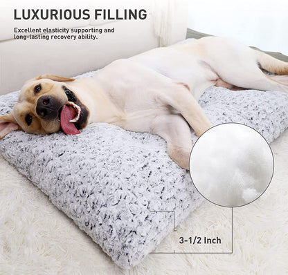 Washable Dog Bed Deluxe Plush Dog Crate Beds