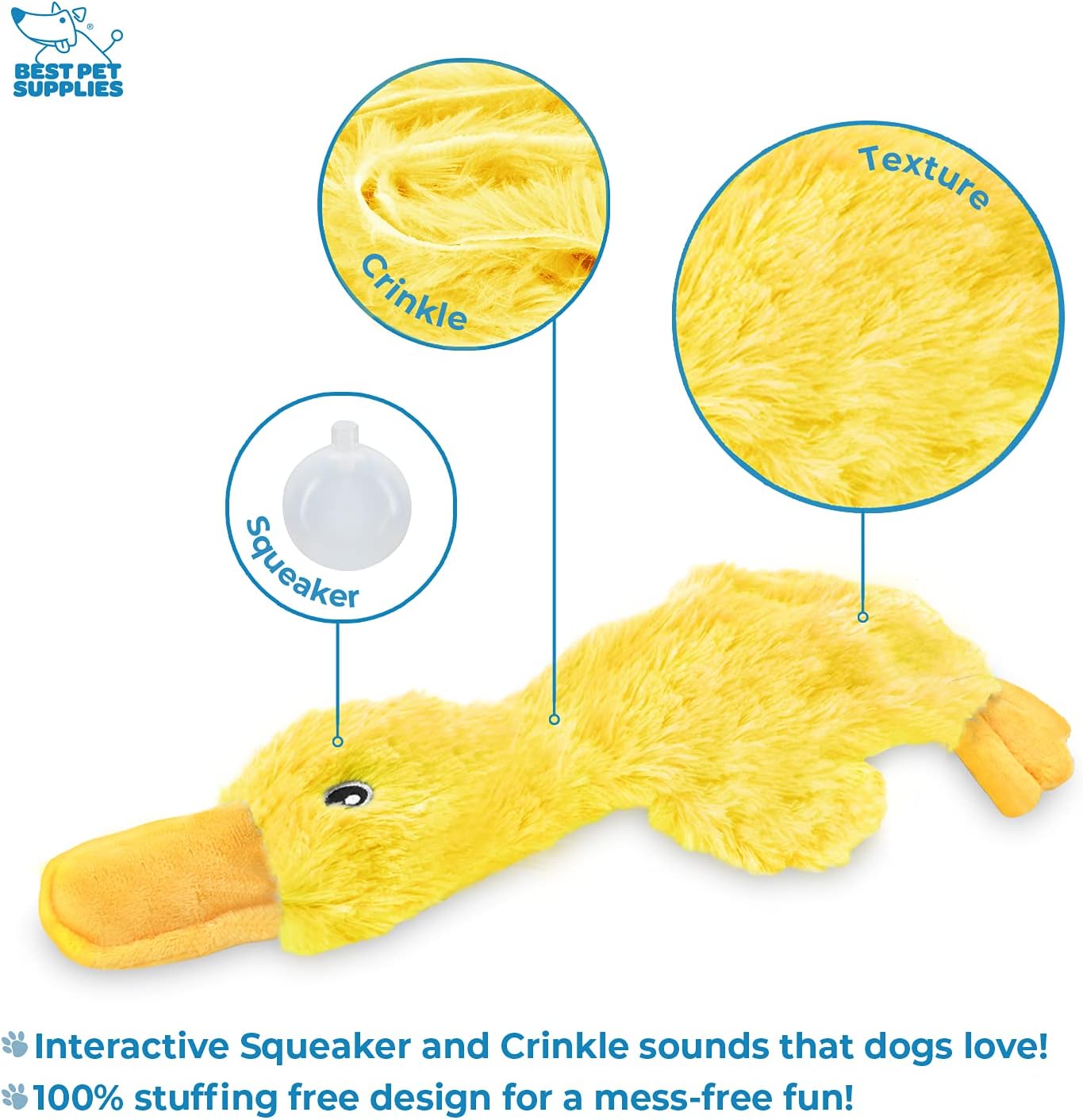 Crinkle Dog Toy, Fun for Indoor Puppies and Senior Pups, Plush No Mess Chew and Play