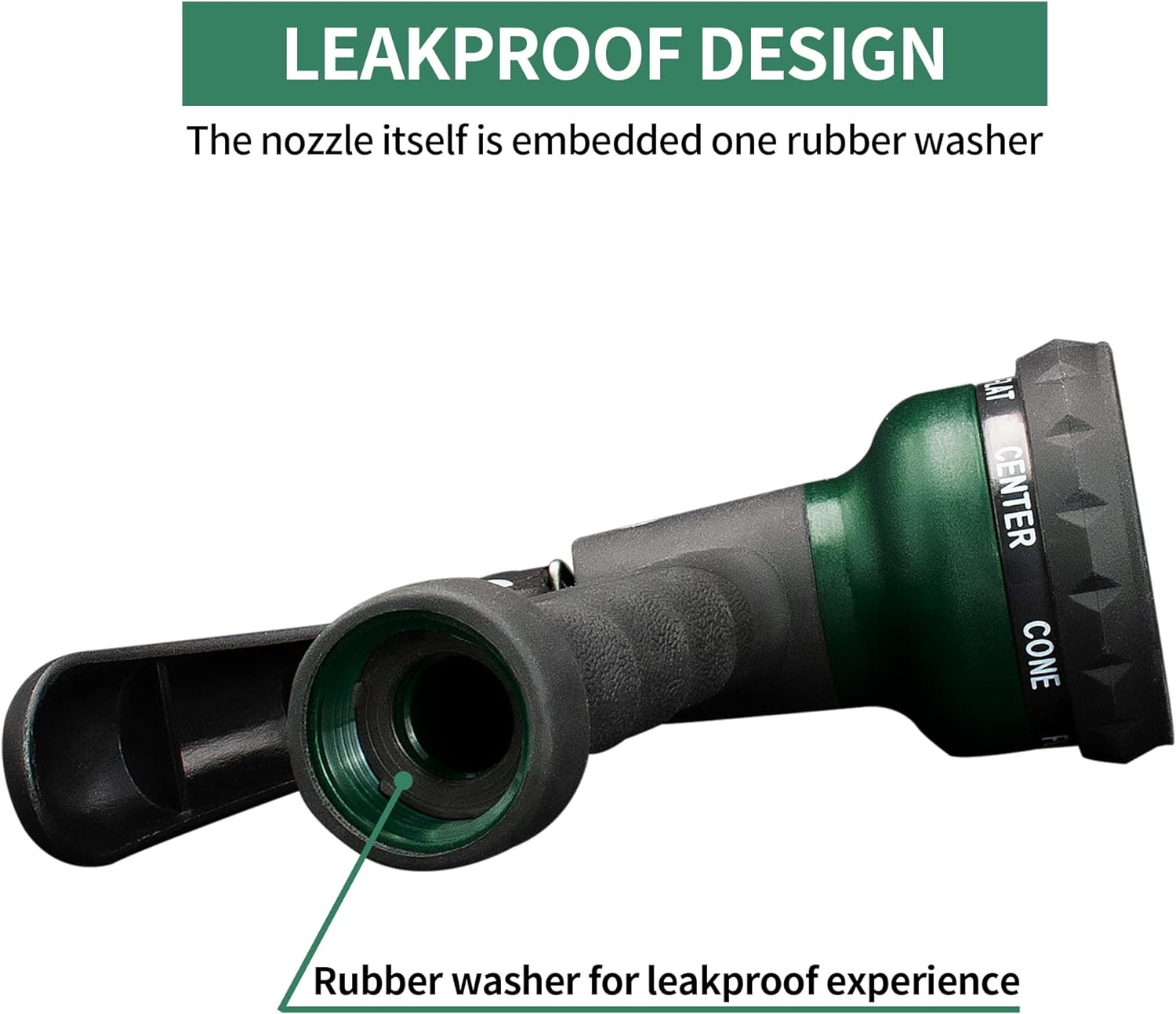 Garden-Hose-Nozzle with 7 Adjustable Watering Patterns,  Showering Pets & Outdoor Fun.