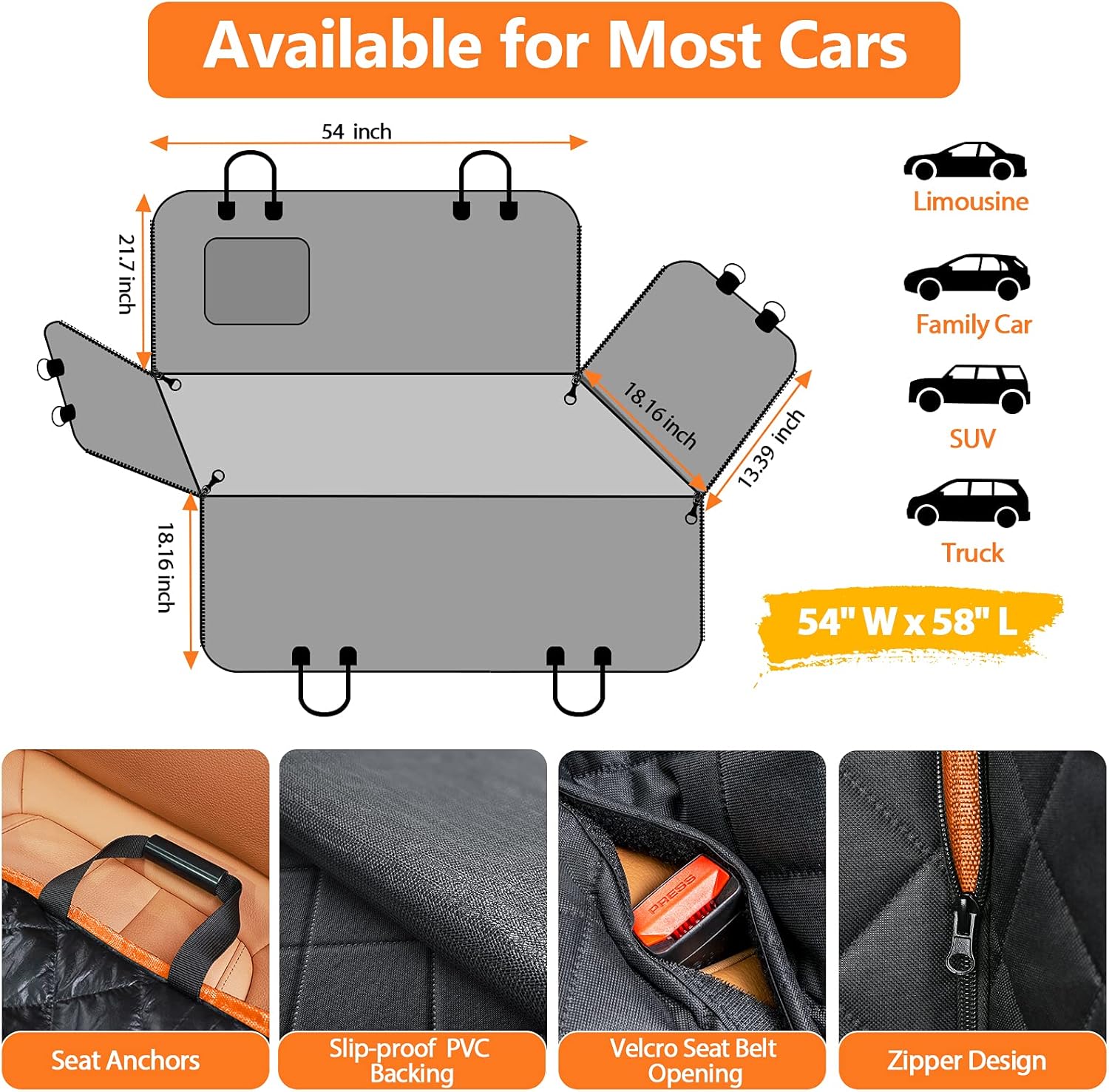 Dog Car Seat Cover for Pets 100% Waterproof  for Cars Trucks and Suvs