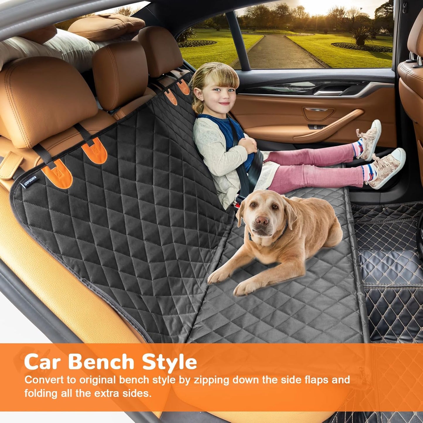 Dog Car Seat Cover for Pets 100% Waterproof  for Cars Trucks and Suvs