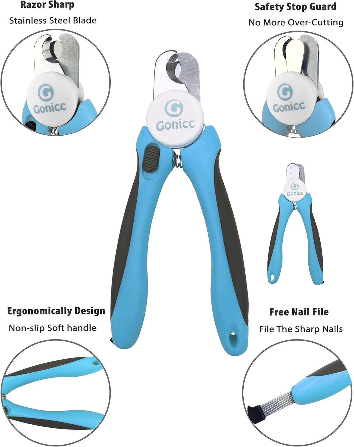Dog & Cat Pets Nail Clippers and Trimmers - with Safety Guard to Avoid Overcutting - Grooming Tool for Pets
