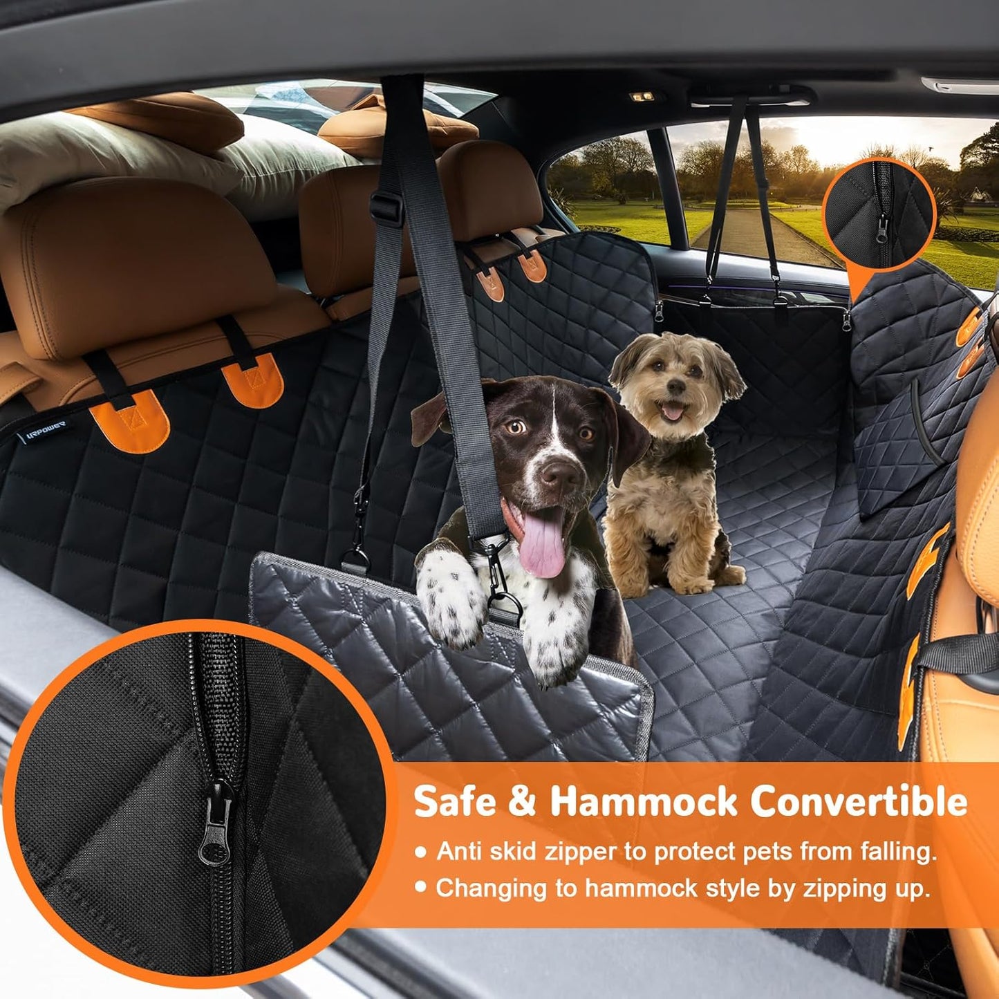 Dog Car Seat Cover for Pets 100% Waterproof  for Cars Trucks and Suvs