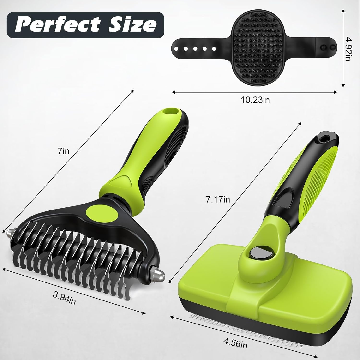 3PCS Self Cleaning Slicker Brush & Pet Grooming Rake & Bath Brush for Dogs 