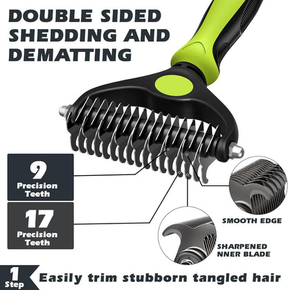 3PCS Self Cleaning Slicker Brush & Pet Grooming Rake & Bath Brush for Dogs 