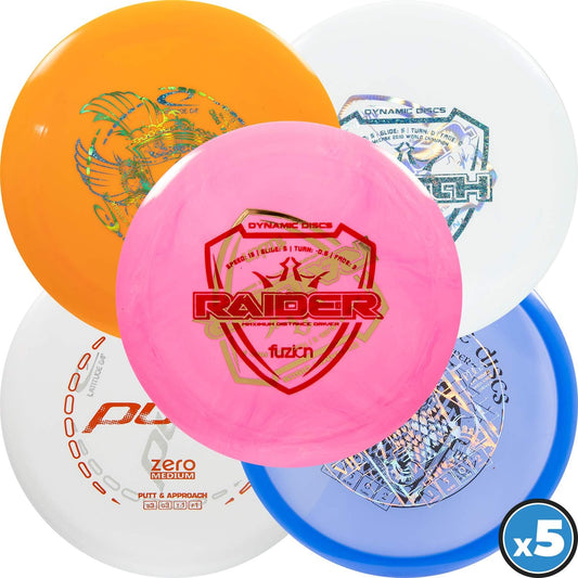 Disc Golf Set (Misprint 5-Pack) - Affordable Frisbee Golf Discs Set for Beginners