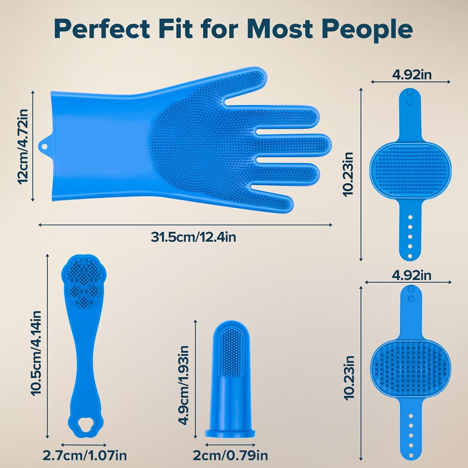 6PCS Pet Grooming Kit for Dogs,Cats  | Dog Washing Gloves | Dog Bath Gloves