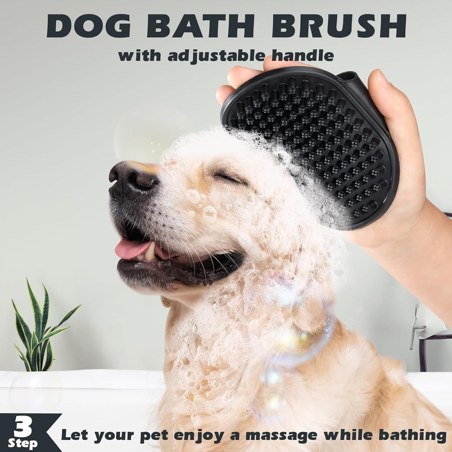 3PCS Self Cleaning Slicker Brush & Pet Grooming Rake & Bath Brush for Dogs 