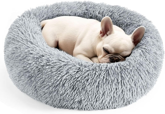 Dog & Cat Bed for Indoor Pets, Washable round Fluffy Pet Bed for Small Medium Dogs